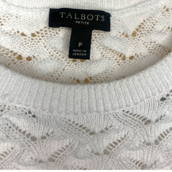 𝅺talbots petite crewneck white peekaboo sweater size OP - Picture 3 of 4
